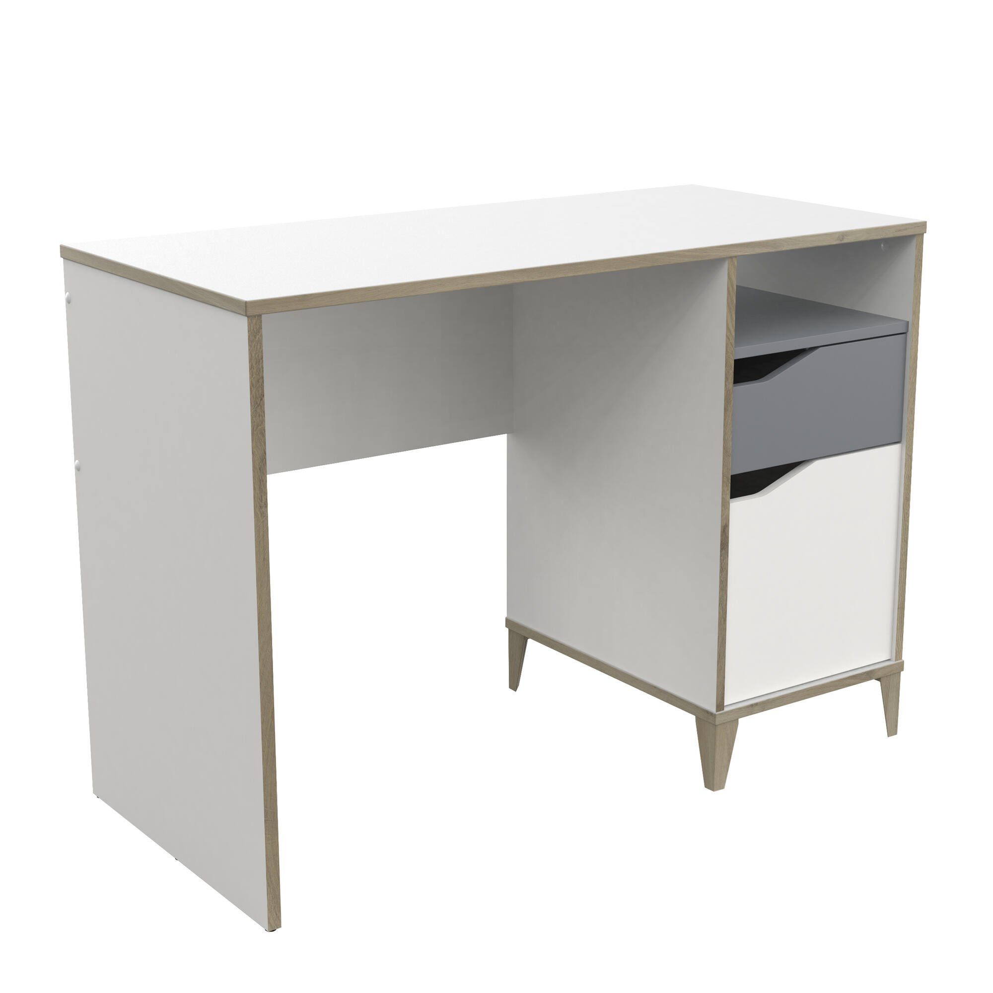 habeig Schreibtisch Arbeitstisch Weiss Holz 107x50x76cm Workstation, Breite 107 cm