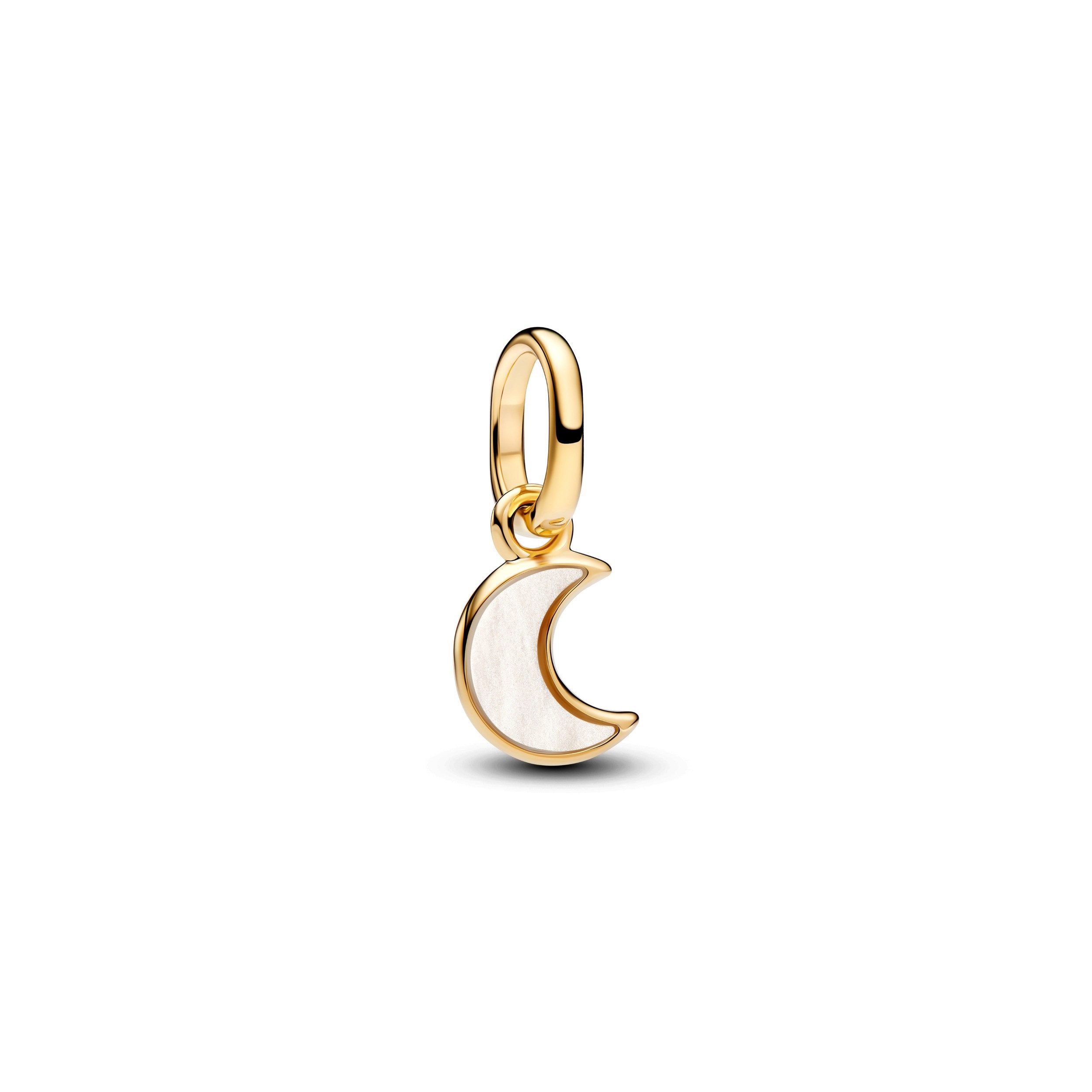 Charm-Einhänger Me Mini-Charm-Anhänger Mondsichel Weiß 14K Vergoldet 764614C01