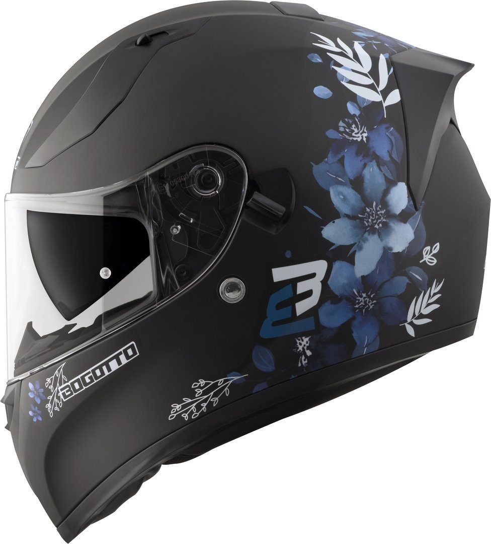 Bogotto Motorradhelm H128 Fiori Helm, Geeignet Für Brillenträger,herausnehmbares Innenfutter,integriert