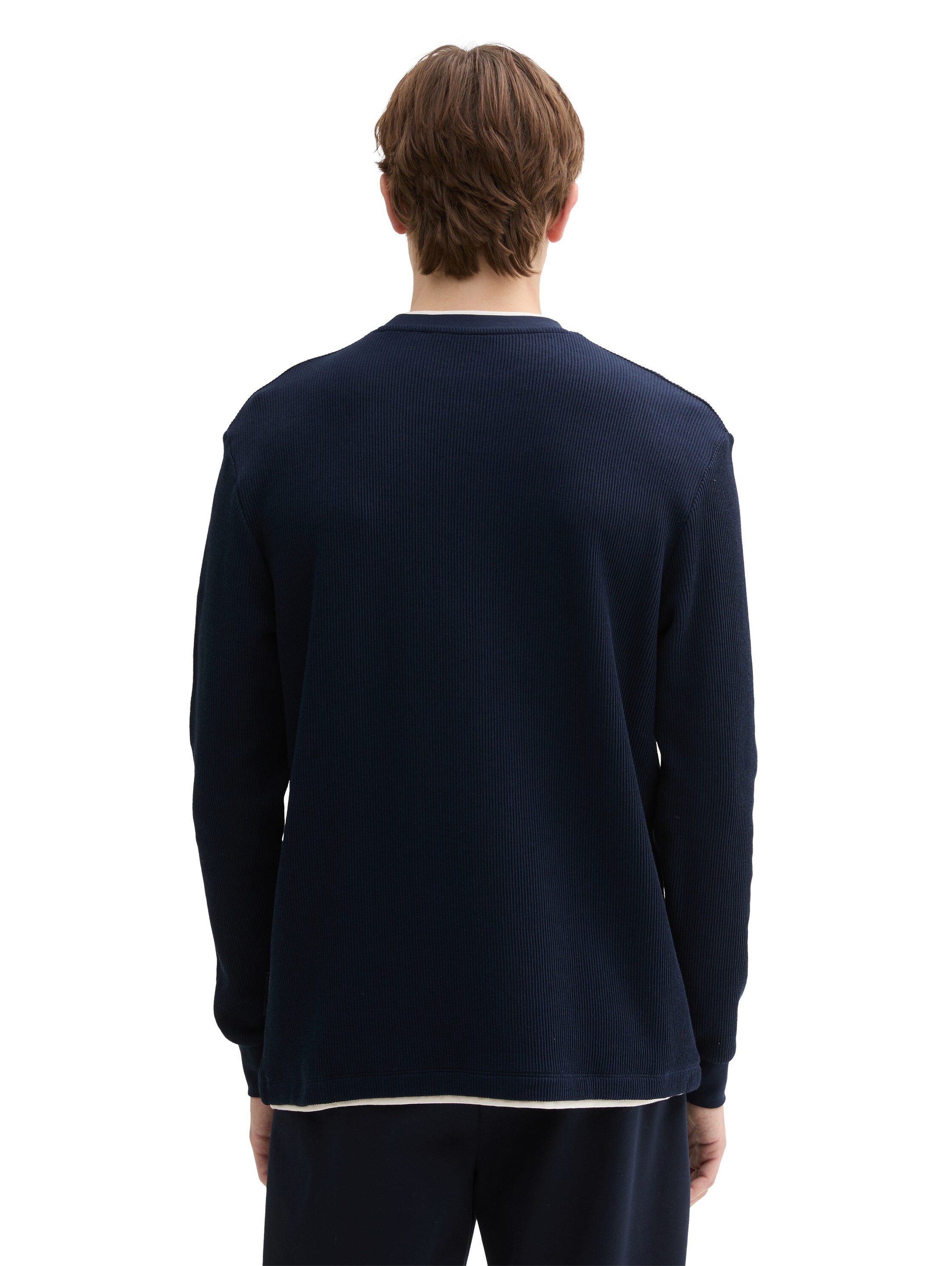 TOM TAILOR Denim 2-in-1-Langarmshirt mit Rippstruktur günstig online kaufen
