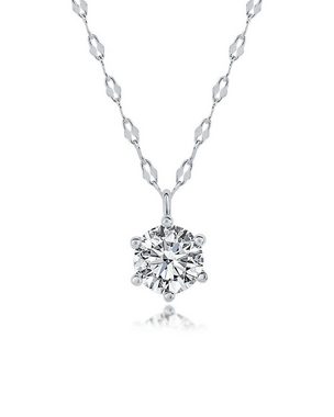 DANIEL CLIFFORD Kette mit Anhänger 'Belle' Damen Halskette Silber 925 Solitär Anhänger (inkl. Verpackung), 45cm Collier aus 925 Sterlingsilber mit Solitär Zirkonia-Kristall