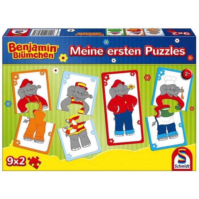 Schmidt Spiele Steckpuzzle Benjamin Blümchen - Meine erstens Puzzles 9x2 Teile 18 Puzzleteile