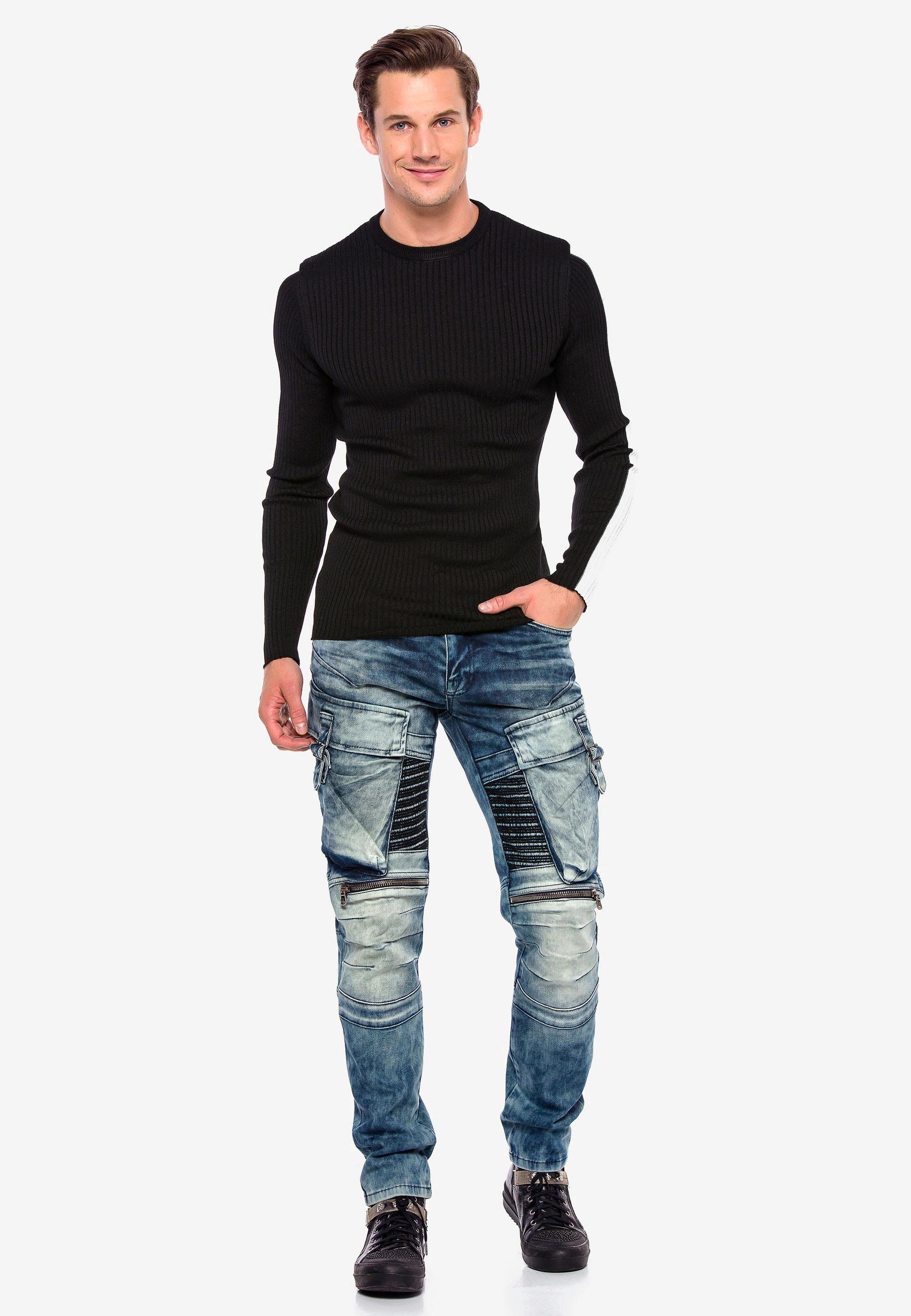 Cipo Beintaschen lässigen Jeans & Baxx mit Bequeme blau