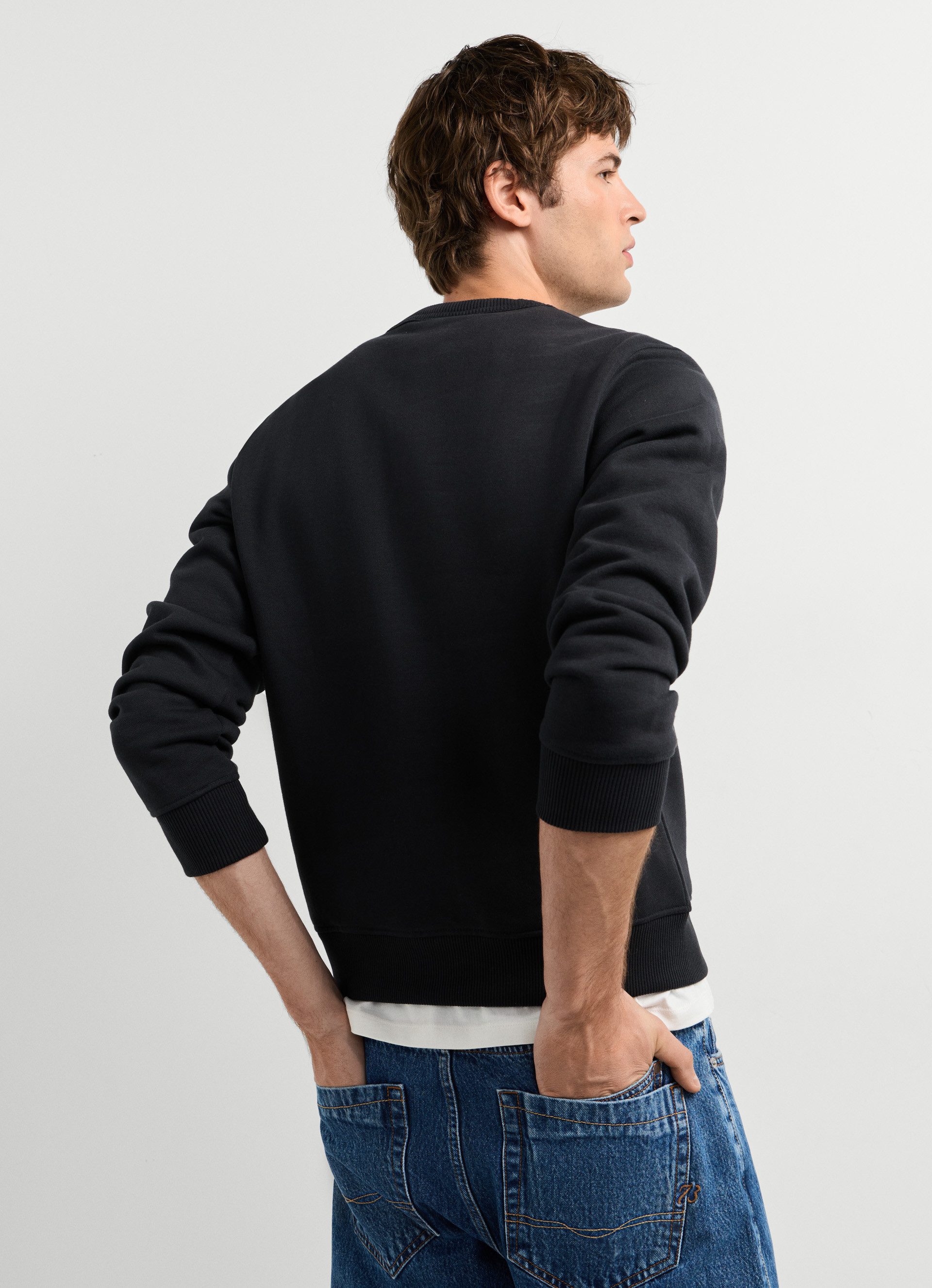 Pepe Jeans Sweatshirt JEFFERSON CREW mit Logostickerei, Baumwollmix – Bild 2 von 5
