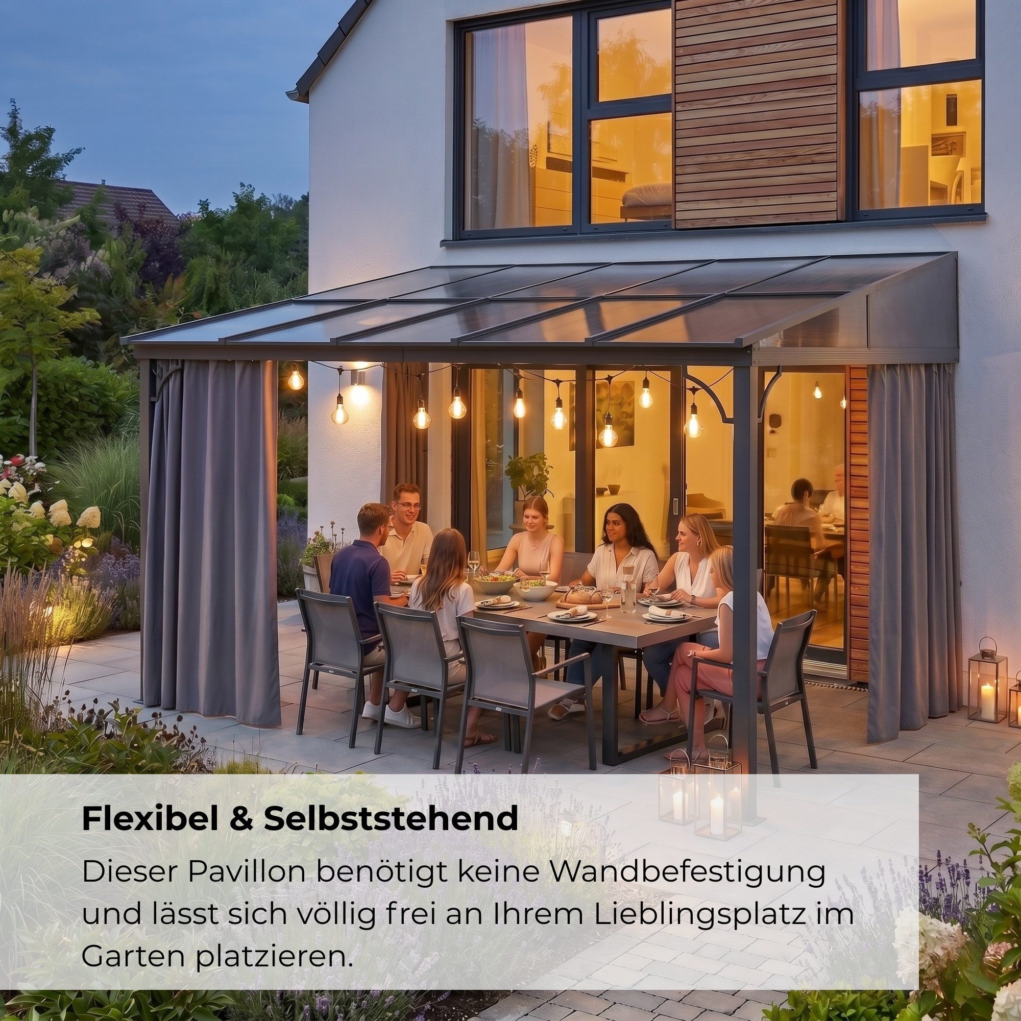 osoltus Terrassendach osoltus Alu Pavillon Terrassendach Terrassenüberdachung Toledo – Bild 4 von 5