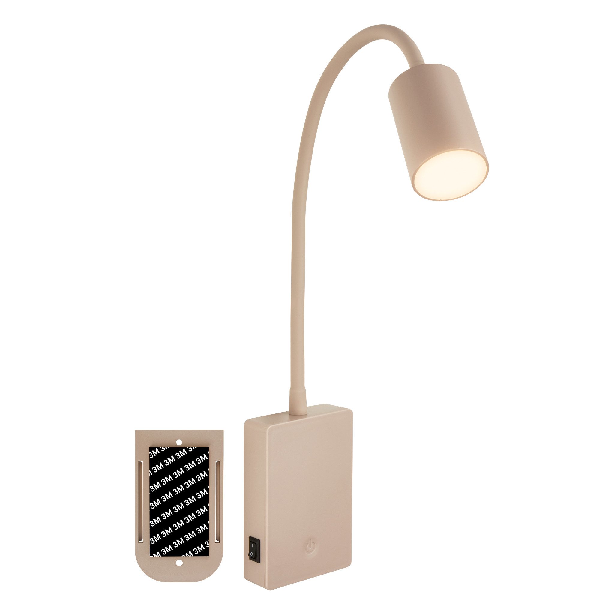 Briloner Leuchten LED Nachttischlampe Wandlampe kabellos Leselampe Akku Touch Dimmbar USB-C Schlafzimmer, LED fest integriert, 3000K, 7x51x4,5 cm, Schlafzimmer, Kinderzimmer