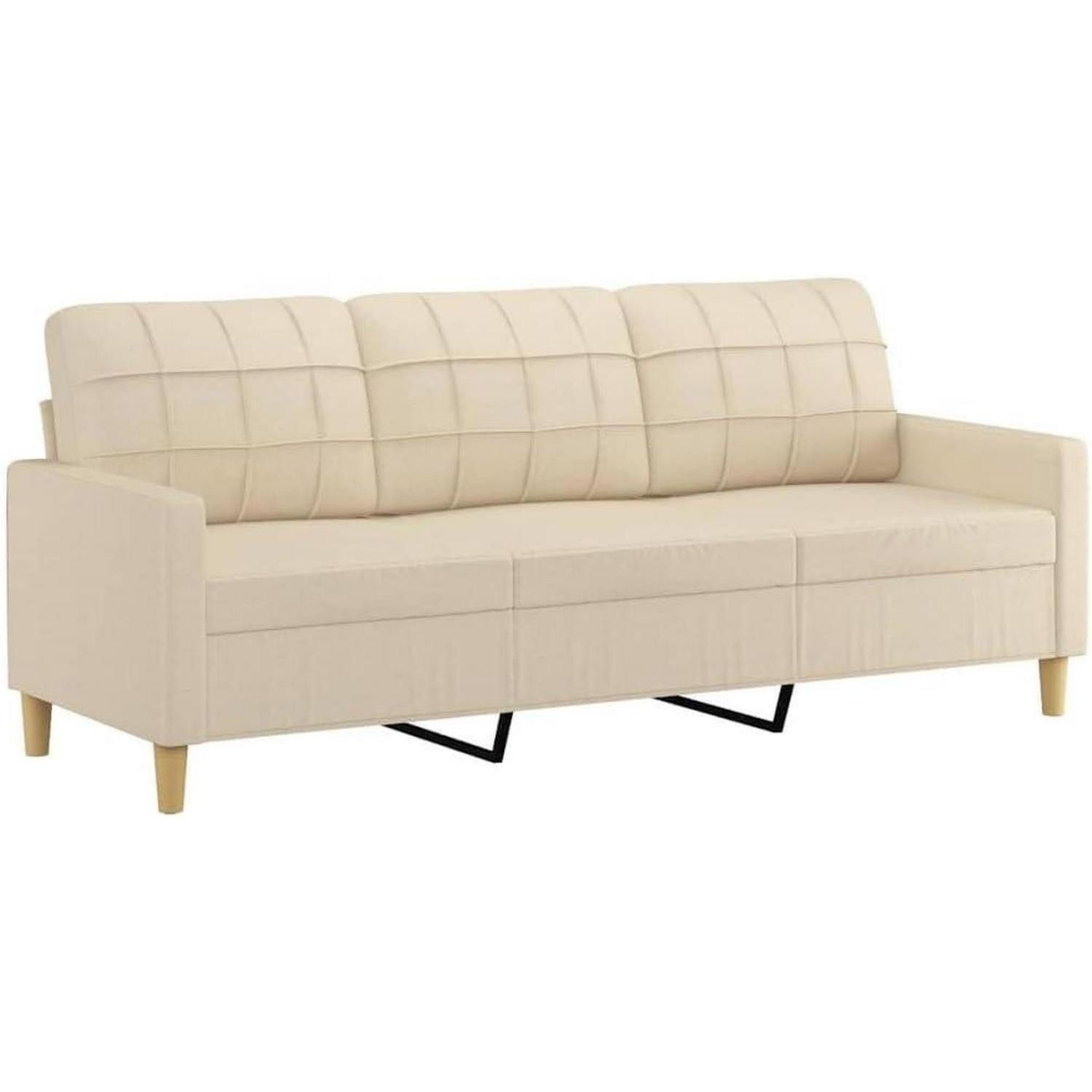 LuxusKollektion Schlafsofa Sofa 3 Sitzer Schlafsofa Klappbar Bodensofa 3-Sitzer-180 cm Creme