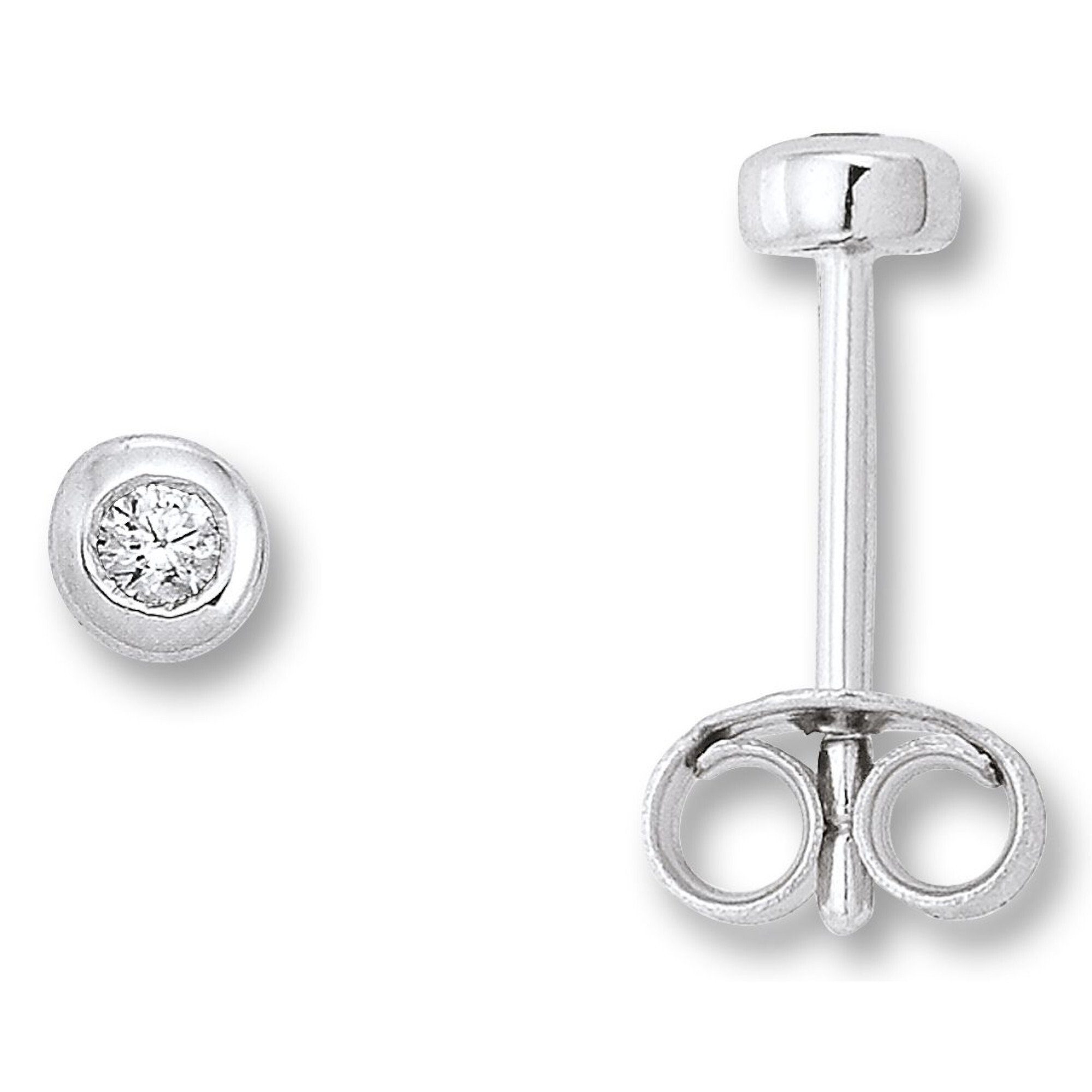 Paar Ohrhänger Zirkonia Zarge Ohrringe Ohrstecker aus 925 Silber