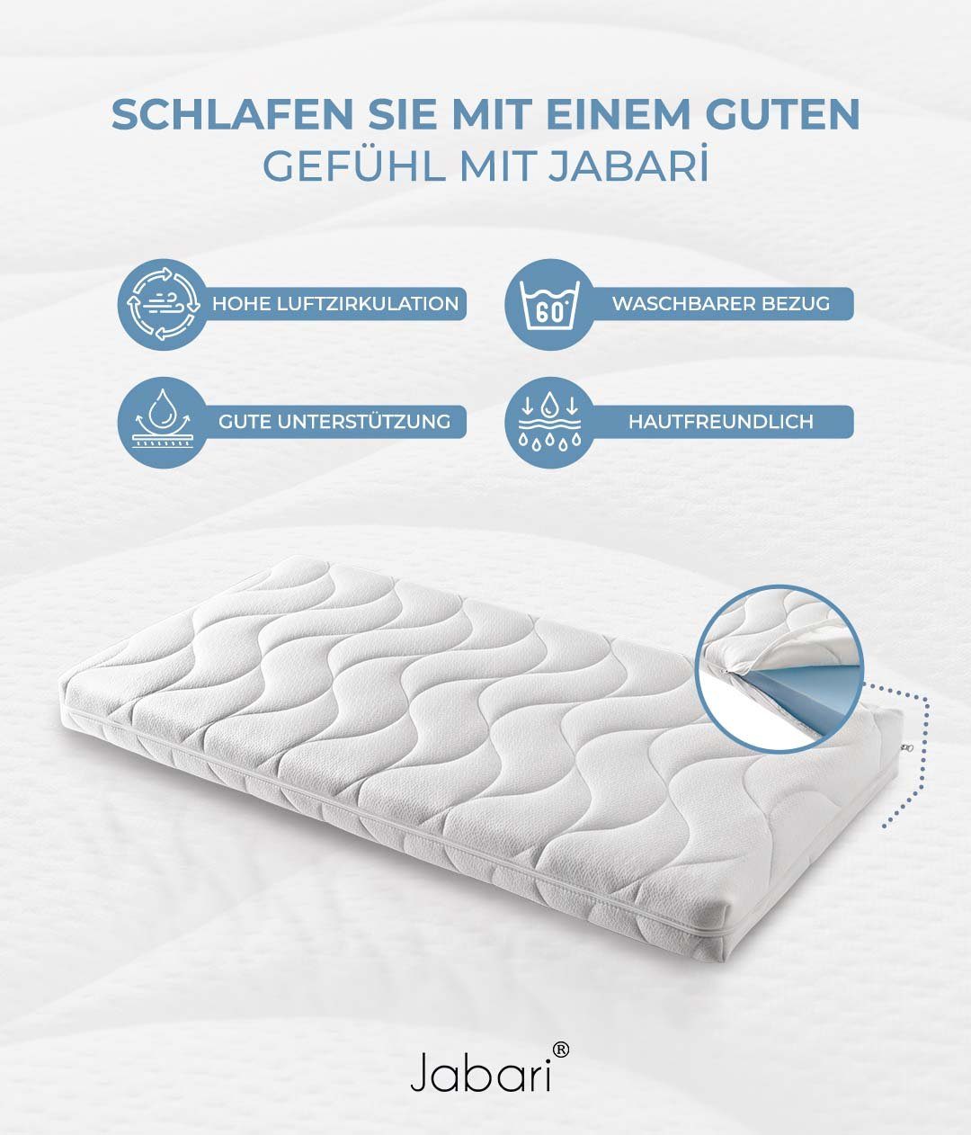Kindermatratze SUSU, Jabari, 12 cm hoch, (Babymatratze 60x120 cm für Babybe günstig online kaufen