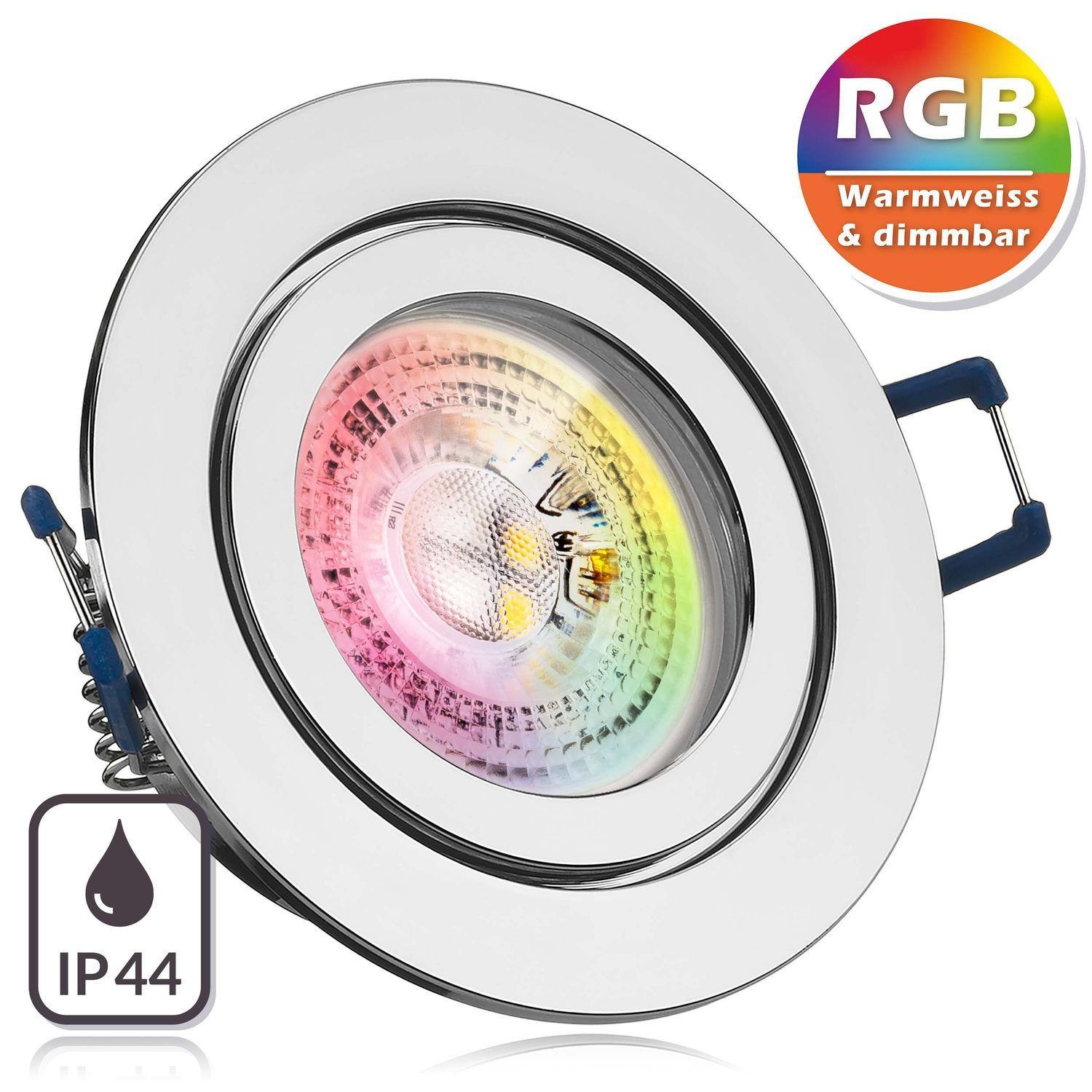 - Einbaustrahler LED RGB chrom LED GU10 LEDANDO LED mit 3W in Set LEDANDO von Einbaustrahler IP44