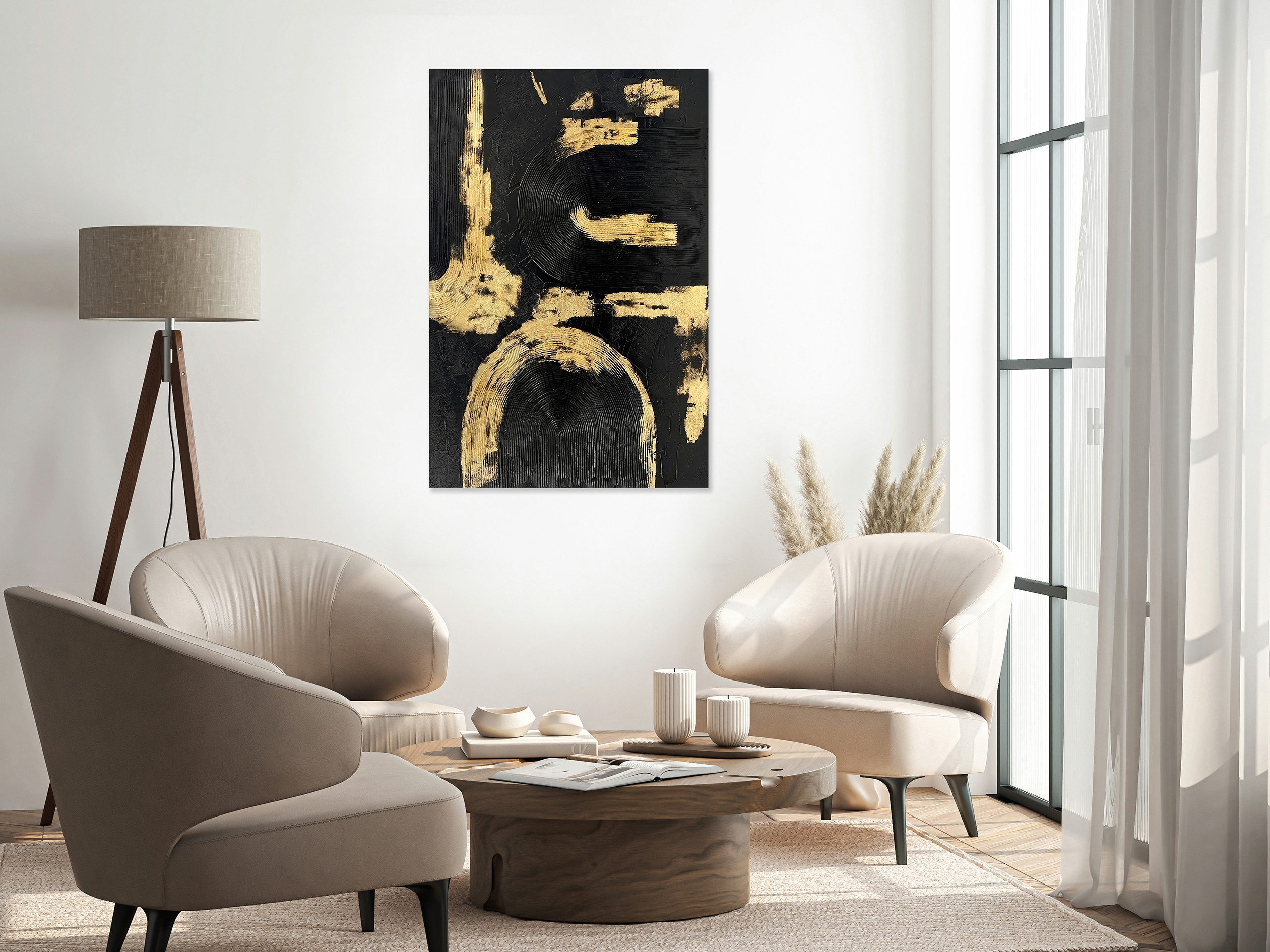 queence Acrylglasbild Wandbild, Goldbild, Bild Abstrakte Kunst mit Blattgold veredelt, Abstrakte, Fantasy, Kunst, Handveredelt mit Blattgold für eine edle und zeitlose Optik.