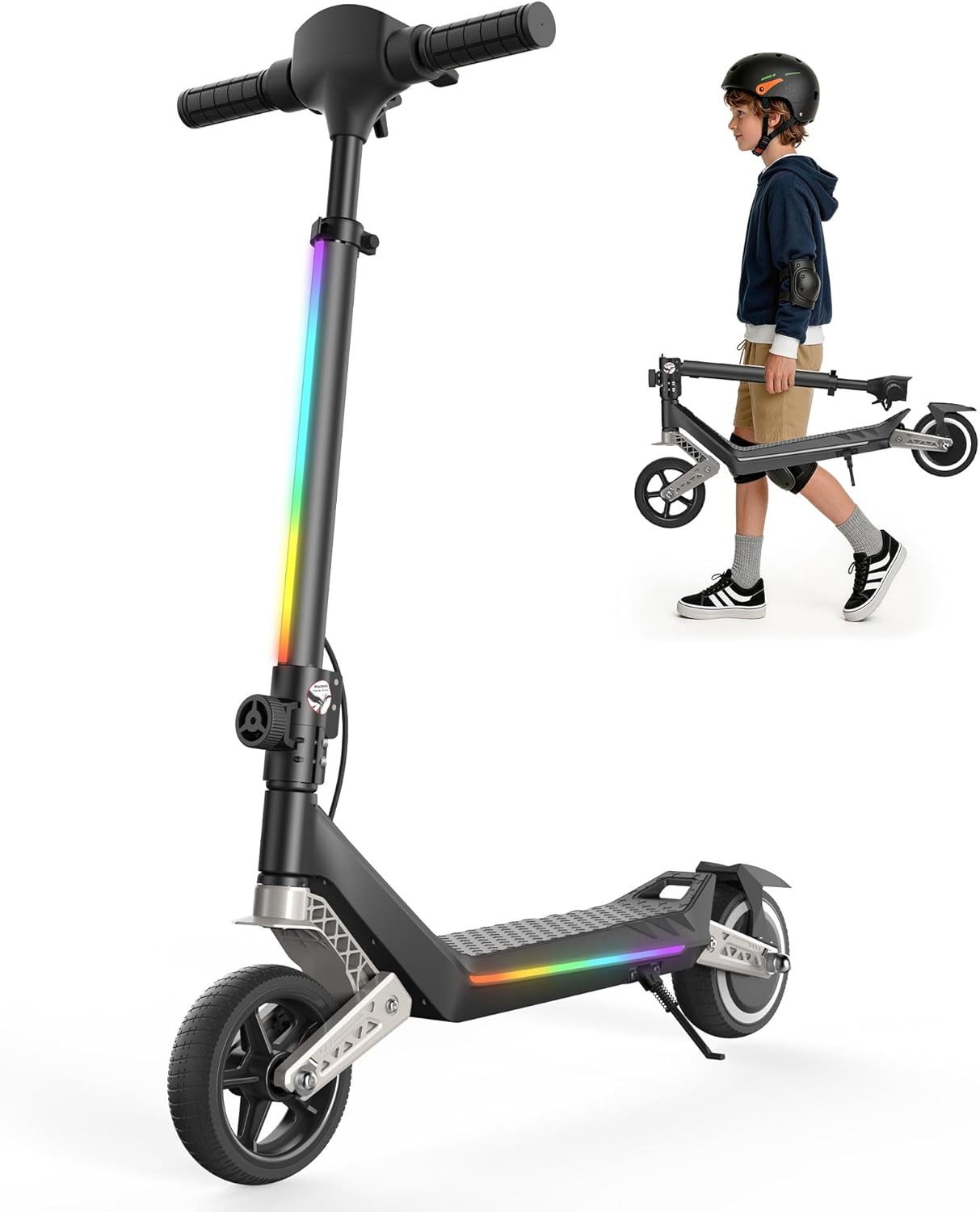 iscooter Cityroller Kinder E-Roller MAX 16km/h,35Min Fahrzeit bis zu 9 km, (1 tlg), 6-12 Jahre, mit 6,5" Reifen,LED Display