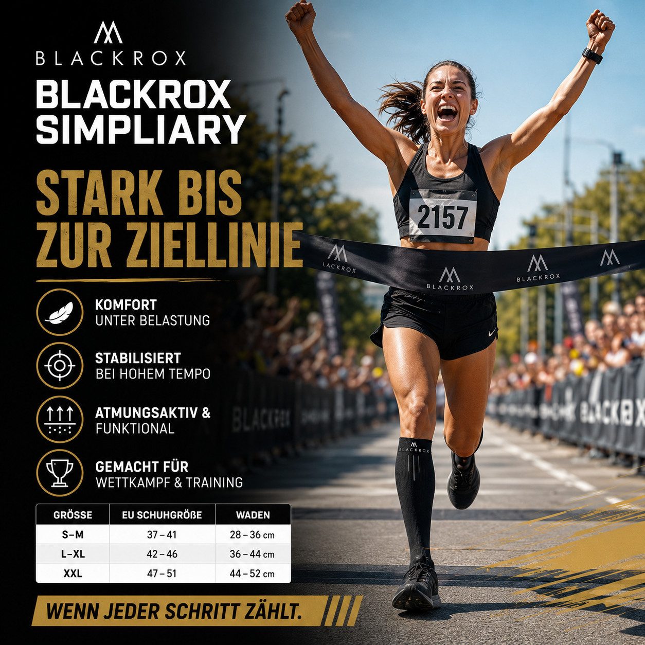 BLACKROX Kompressionsstrümpfe [Vergleichssieger 2026] S - XL, SIMPLIARY, Damen & Herren – Bild 5 von 5