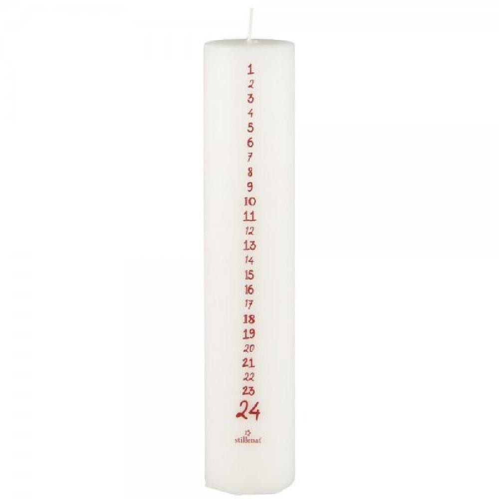 Ib Laursen Windlicht Ib Laursen Weihnachtskerze 1-24 Weiß mit roten Zahlen günstig online kaufen