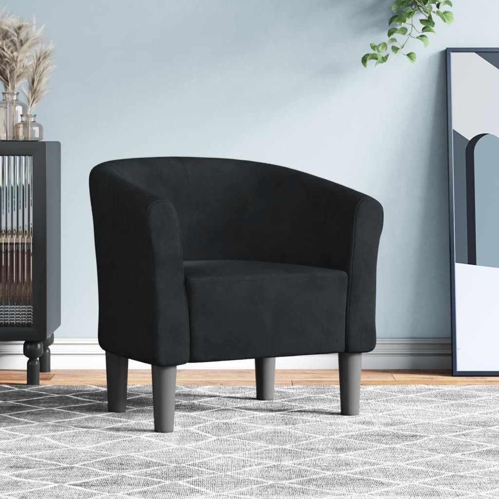 furnicato Cocktailsessel Moderner Clubsessel Samt Schwarz 70 x 56 x 68 cm mit (1-St)
