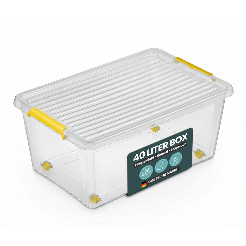 Kreher Aufbewahrungsbox Simple Store, in Transparent, rollbar, BPA-frei Set/Größe wählbar) (4 St)