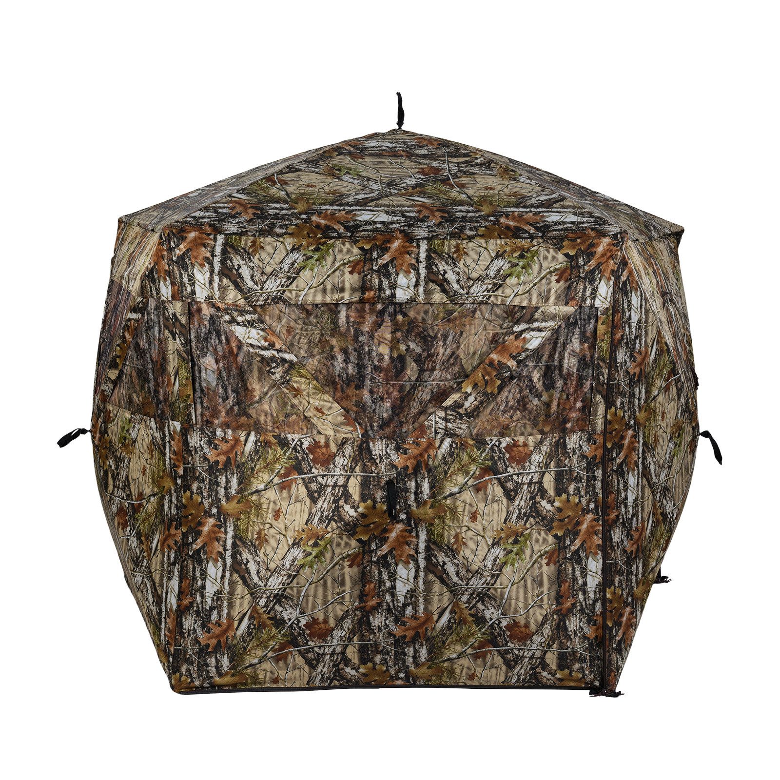 COSTWAY Angelzelt, Personen: 4, Pop-up Jagdzelt mit geräuschfreien Fenstern