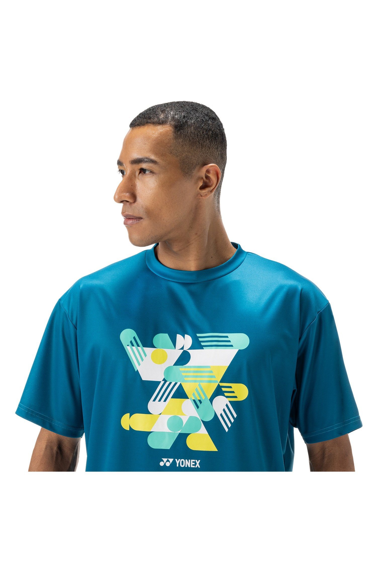 Yonex T-Shirt Graphic Practice YM0043 (100% Polyester) 2025 blaugrün Herren