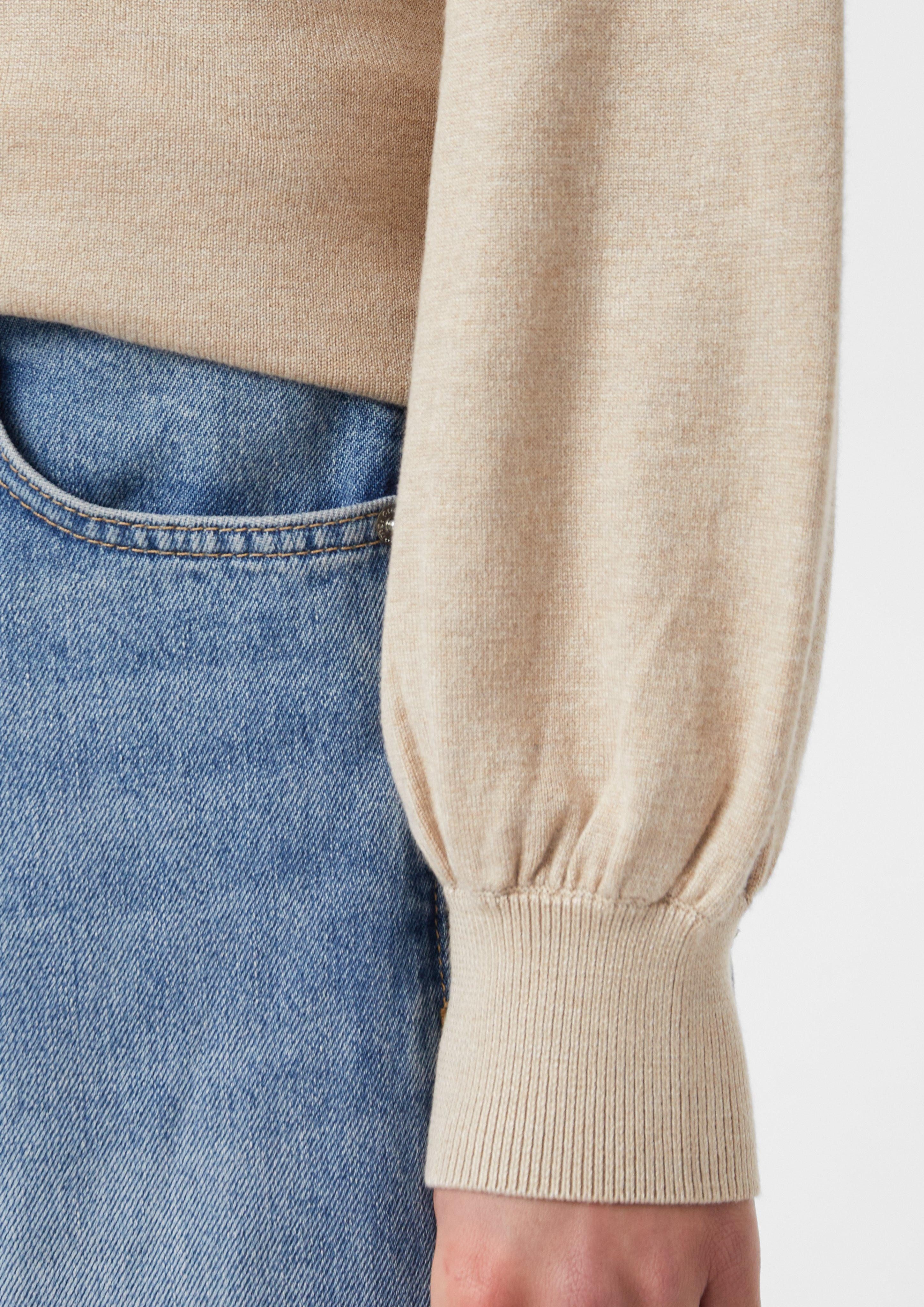 comma Langarmshirt Feinstrickpullover mit leichten Ballonärmeln günstig online kaufen