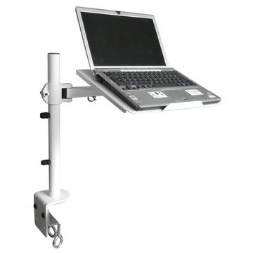 Drall Instruments LT10W Monitor-Halterung, (1-tlg., Tischhalterung mit Ablage für Laptop Notebook neigbar schwenkbar weiß)