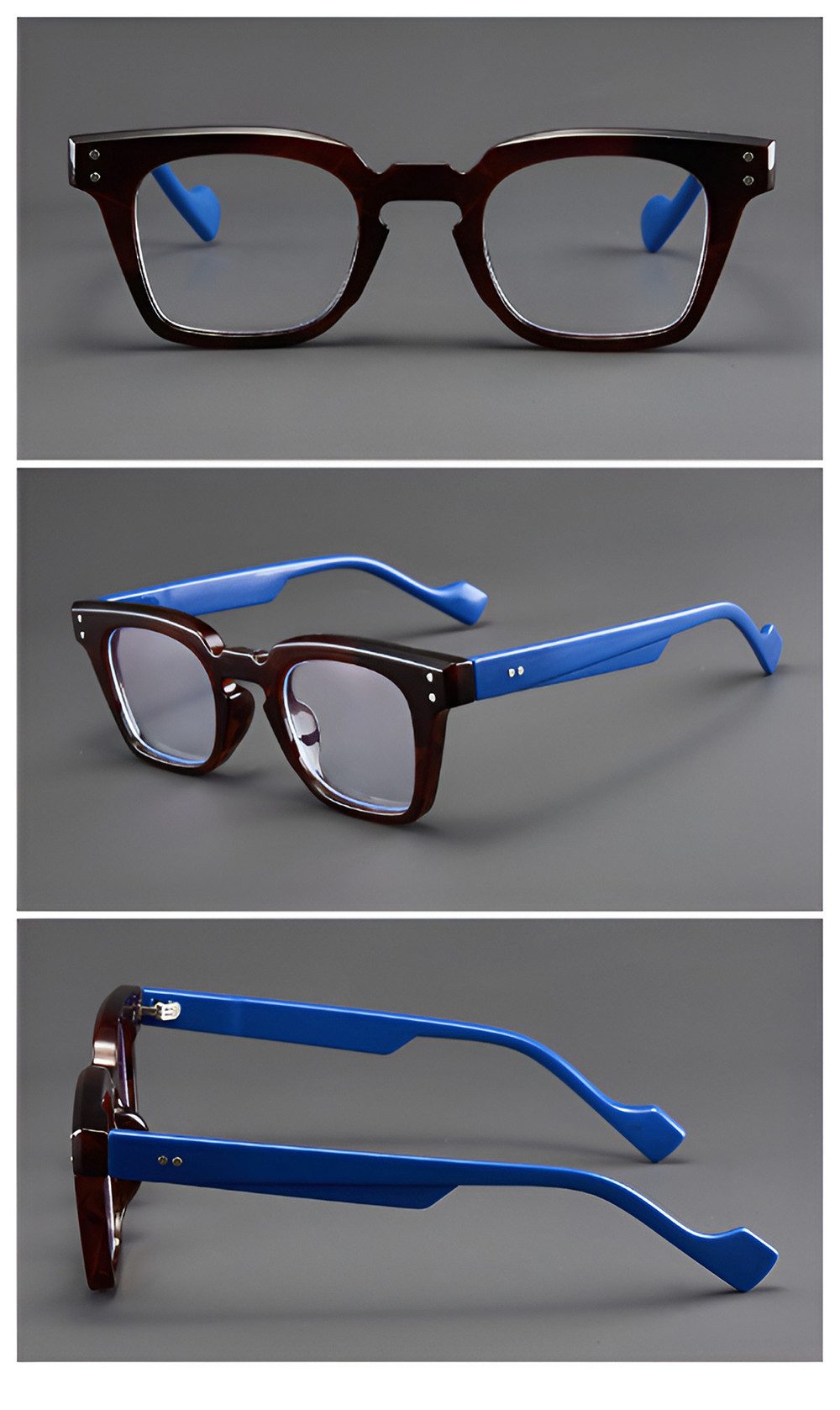PACIEA Brille Ohne Sehstärke Damen Herren Vintage Mehrfarbig Anti Blaulicht