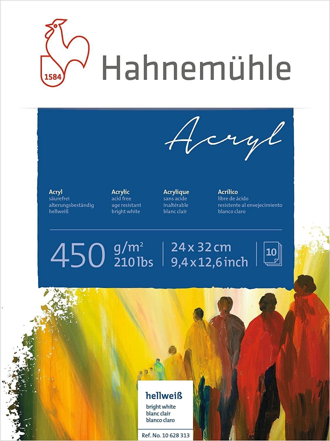 Hahnemühle Malblock Acryl -Block 24x32cm 450g/m², säurefrei, 10 Blatt