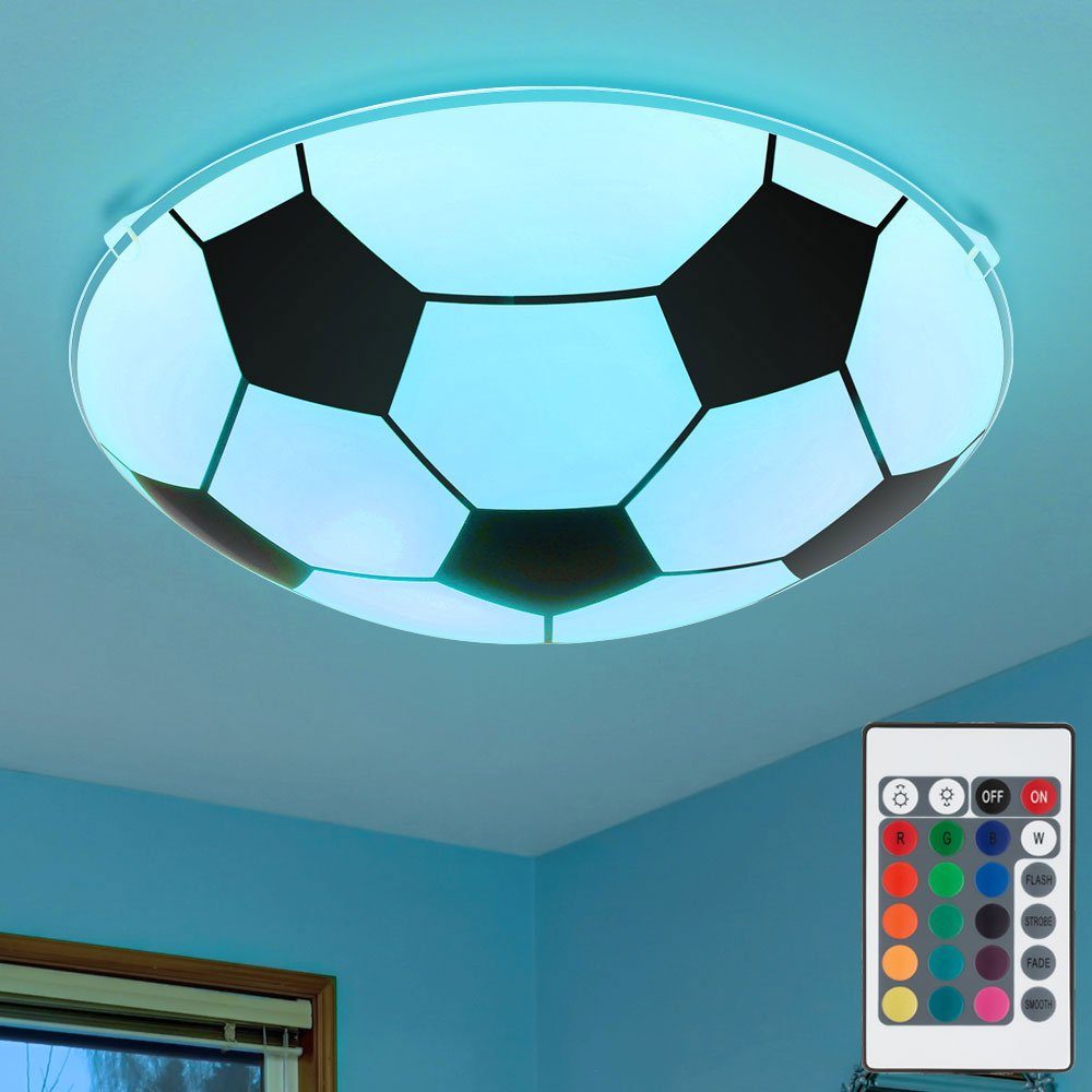 etc-shop Dekolicht, Leuchtmittel inklusive, Warmweiß, Farbwechsel, Fußball LED Wand- und Deckenleuchten RGB Farbwechsler