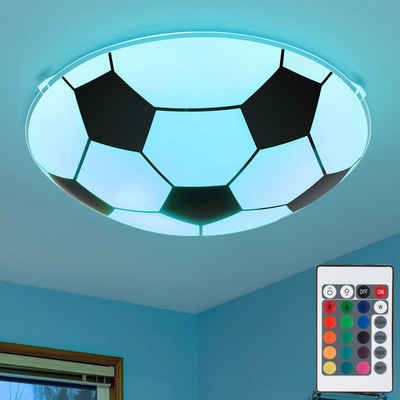 etc-shop Dekolicht, Leuchtmittel inklusive, Warmweiß, Farbwechsel, Fußball LED Wand- und Deckenleuchten RGB Farbwechsler