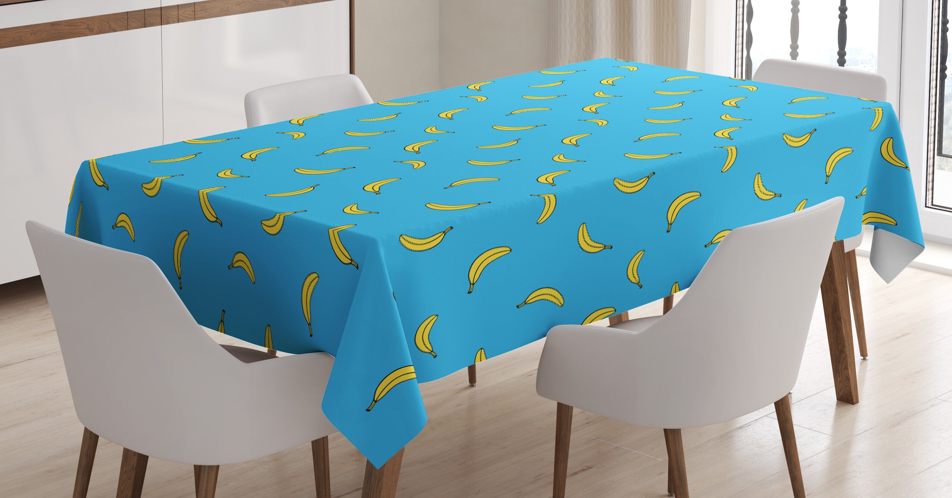 Abakuhaus Tischdecke Farbfest Waschbar Für den Außen Bereich geeignet Klare Farben, Banane Früchte vom Himmel fallen