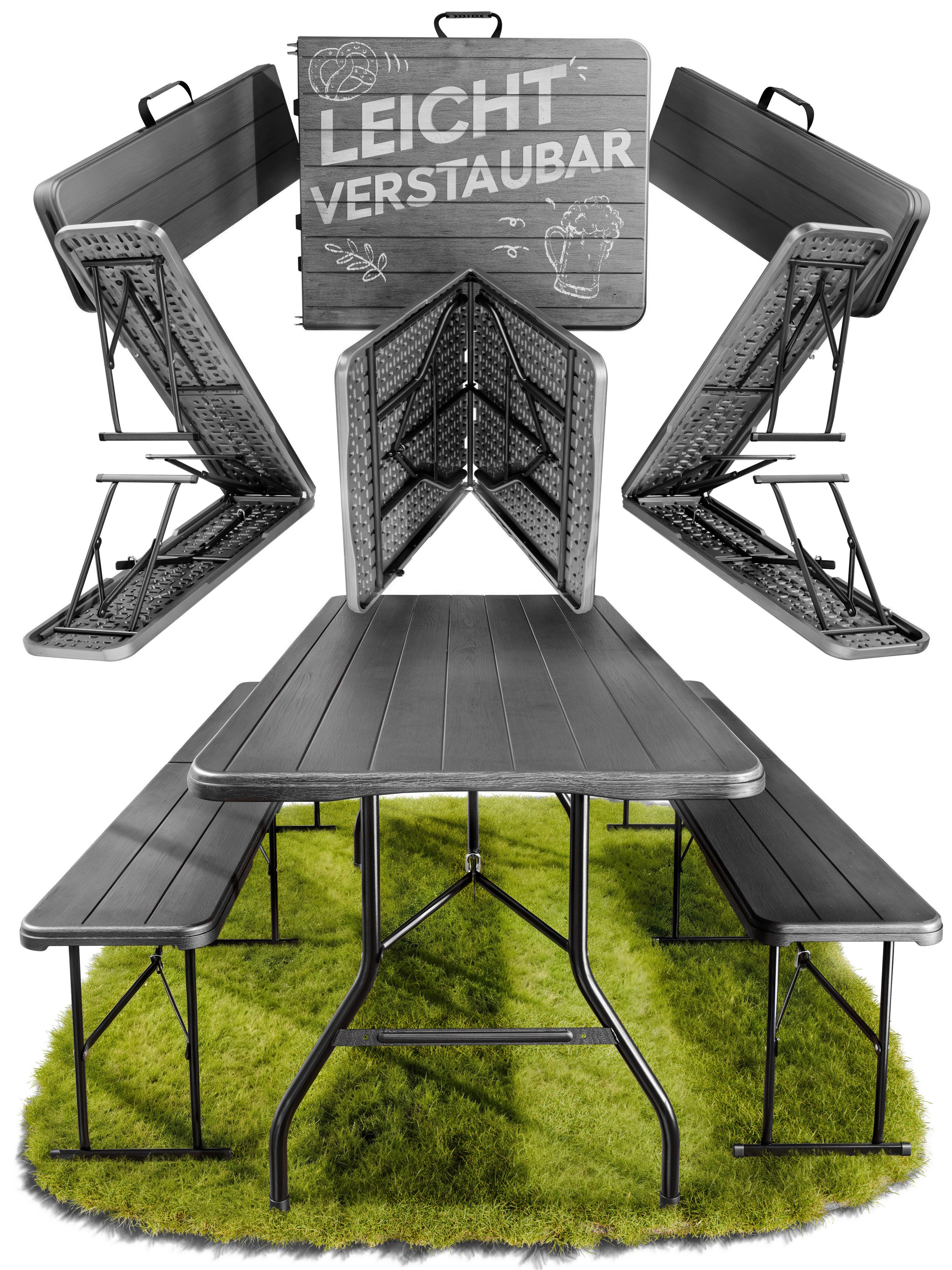 ONDIS24 Bierzeltgarnitur Sitzbank Lena mit Bierbänken Campingtischgarnitur, günstig online kaufen