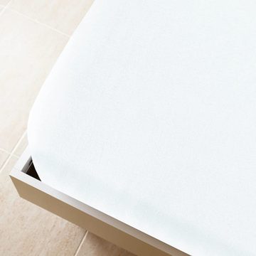 Tagesdecke Spannbettlaken Jersey Weiß 140x200 cm Baumwolle, vidaXL