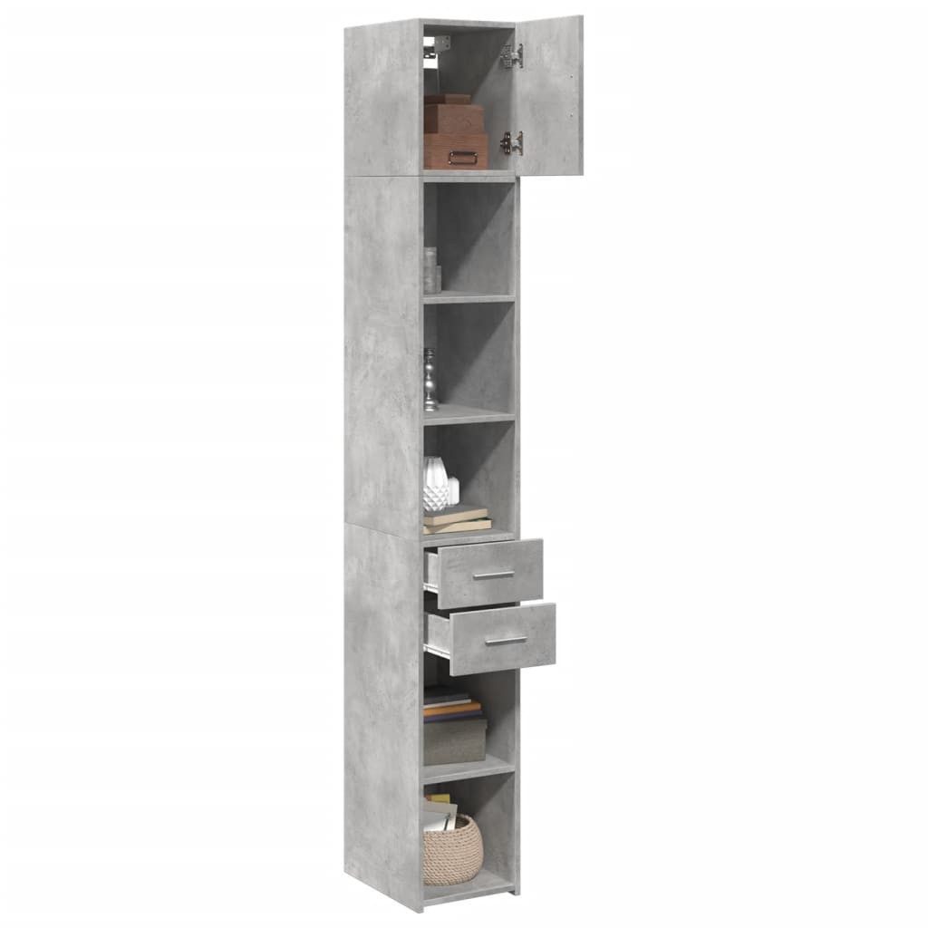 vidaXL Sideboard Hochschrank Schmal Betongrau 30x42,5x225 cm Holzwerkstoff (1 St)