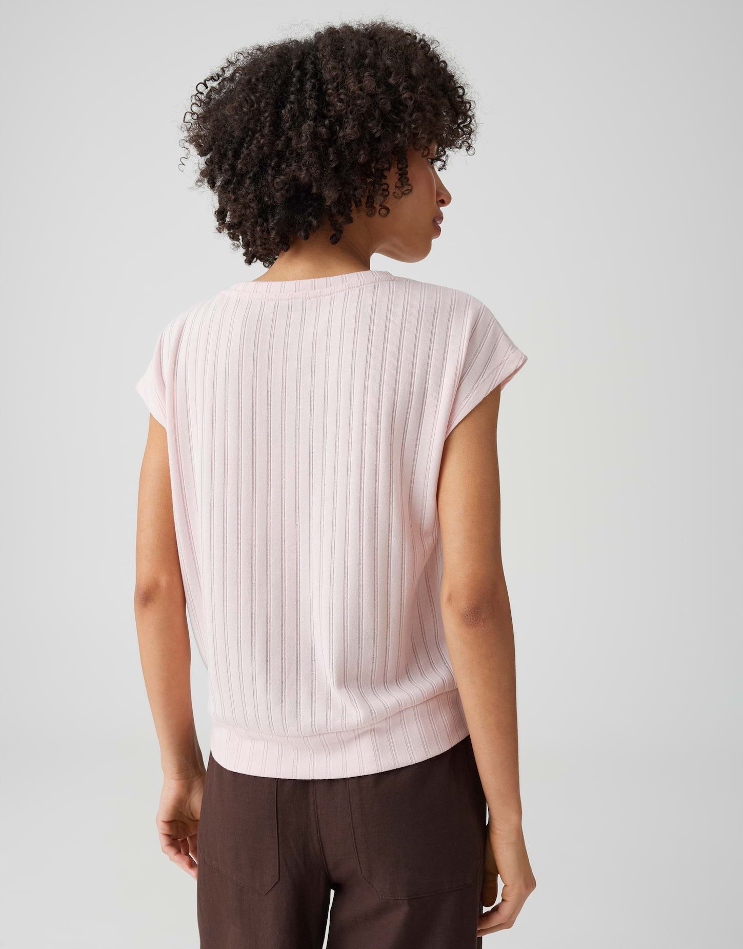OPUS Kurzarmshirt Sapino aus Jersey mit Rippstruktur leichte Transparenz, weicher Griff, Casual – Bild 3 von 5