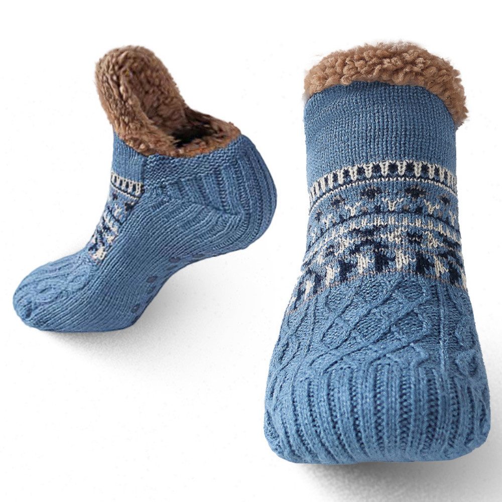 Blusmart Haussocken Hausschuhsocken für Damen und Herren (Warm, Rutschfest, Gestrickt, dick, Flauschig) Für Boden, Bett, Haus