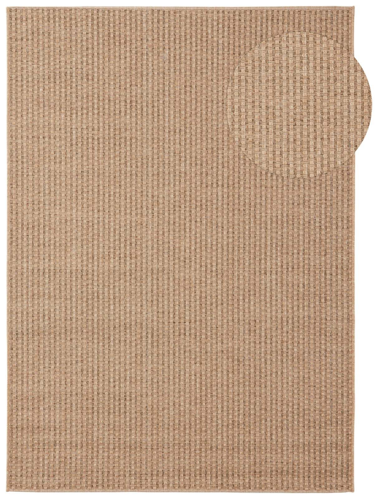 TaraCarpet Outdoorteppich Tara Carpet Sumatra Uni Sisal Jute Look natur, rechteckig, Höhe: 10 mm, Küche Wohnzimmer Terrasse Garten Balkon natur 80x150