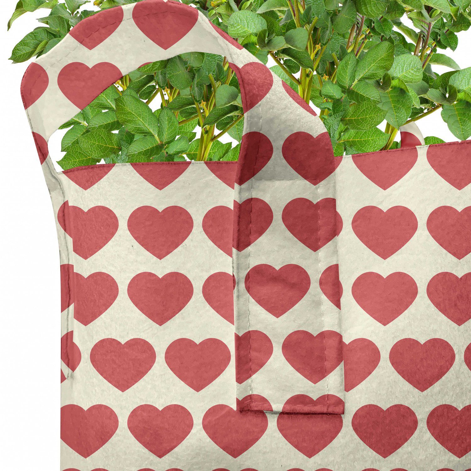 Abakuhaus Pflanzkübel hochleistungsfähig Stofftöpfe Pflanzen, mit Hearts Valentine Vibrant Griffen für Red