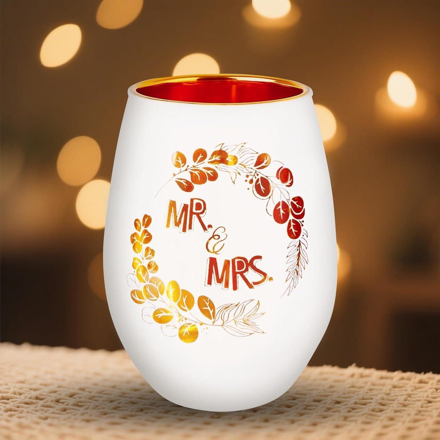 LuxusKollektion Windlicht Windlicht Glas Teelicht Gravur Hochzeitsgeschenk Mr & Mrs (1 St)