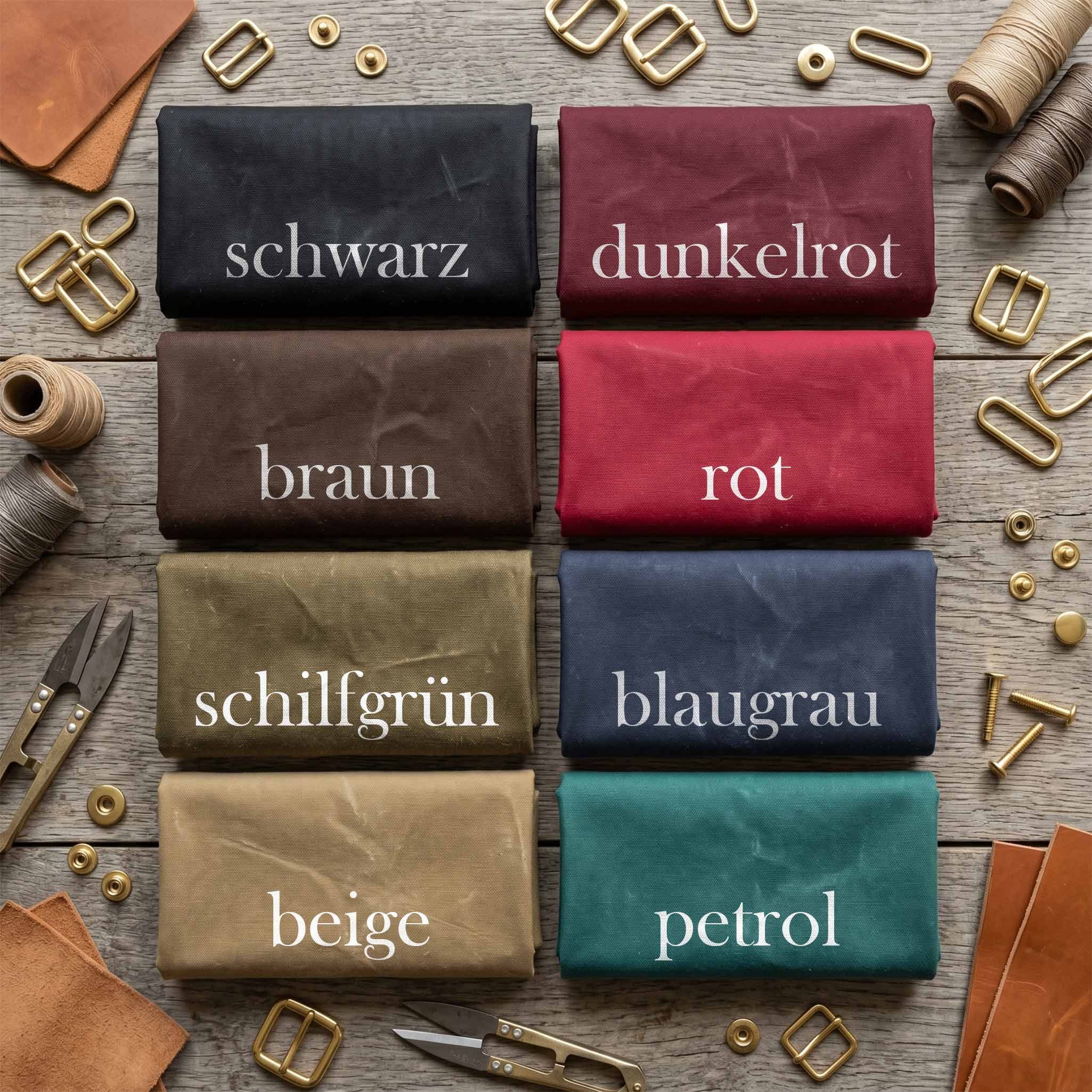 maDDma Stoff Canvas Stoff gewachst schwere Qualität Meterware Outdoor Taschenstoff, blaugrau