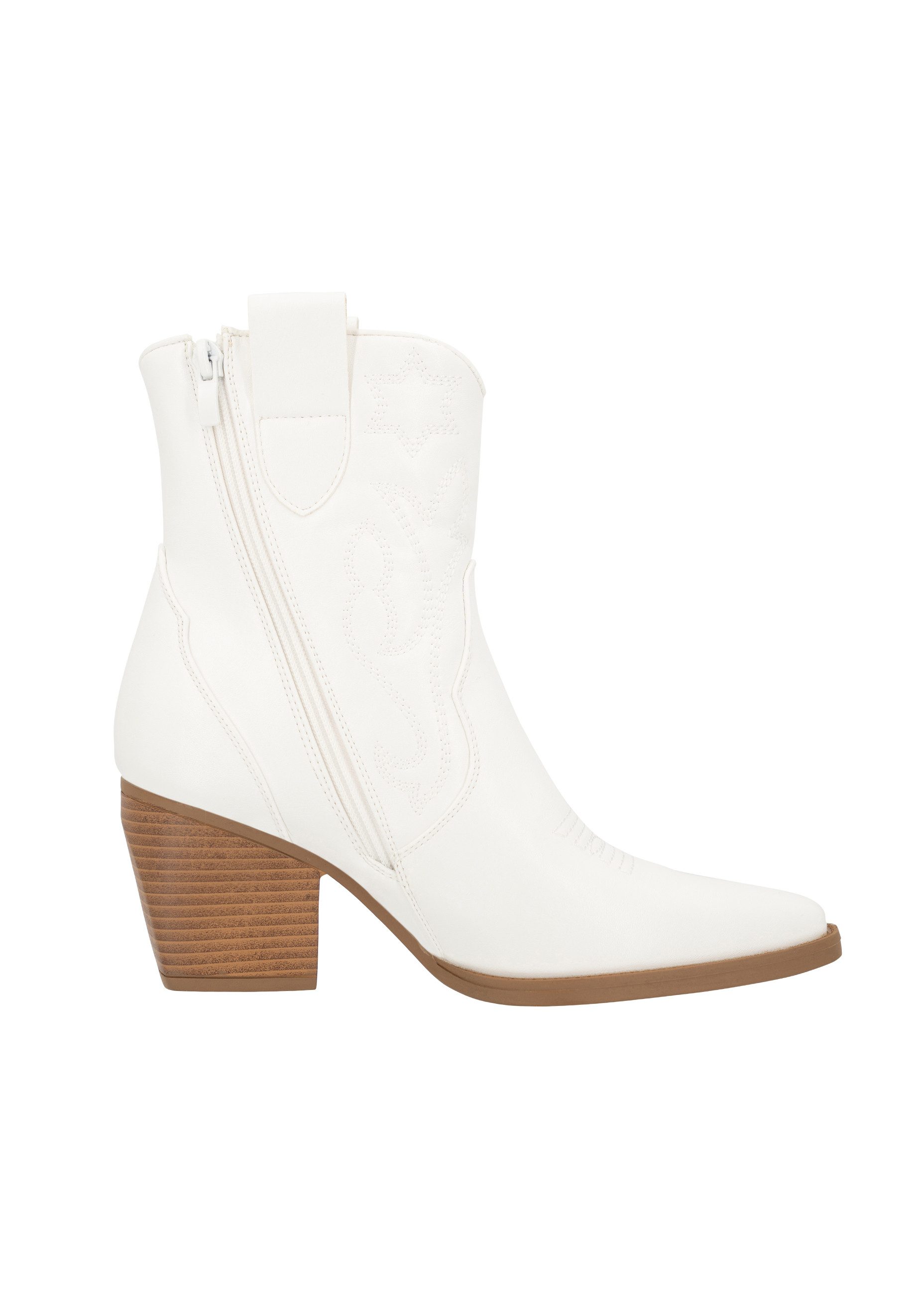Salinyang Damen Western Boots mit Stickerei, Blockabsatz & Reißverschluss Cowboy Stiefelette