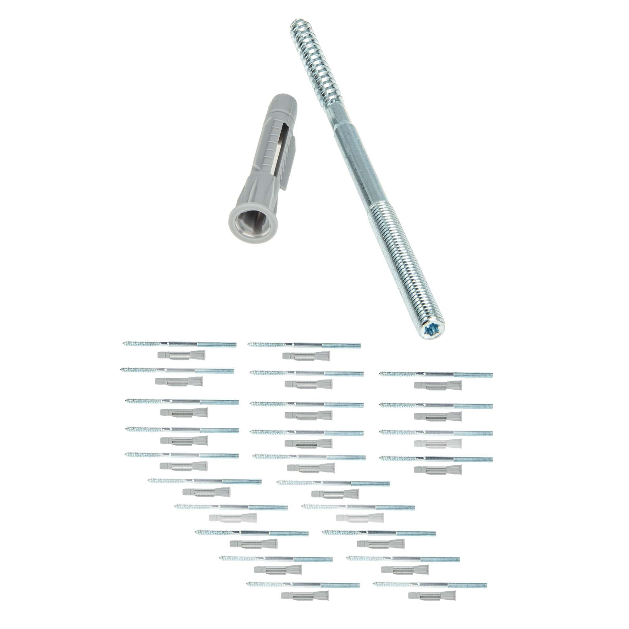 tecuro Stockschraube Stockschraube M8 / M10 - Stahl verzinkt, mit Universal Hohlraumdübel