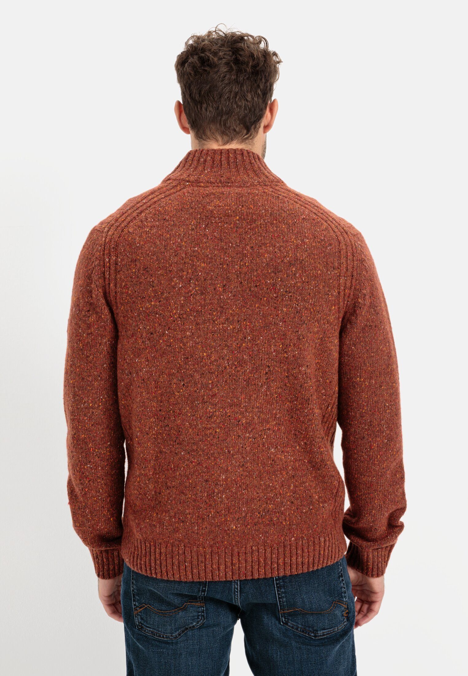 camel active Strickjacke aus nachhaltiger Merinowolle Langarm Stehkragen St günstig online kaufen