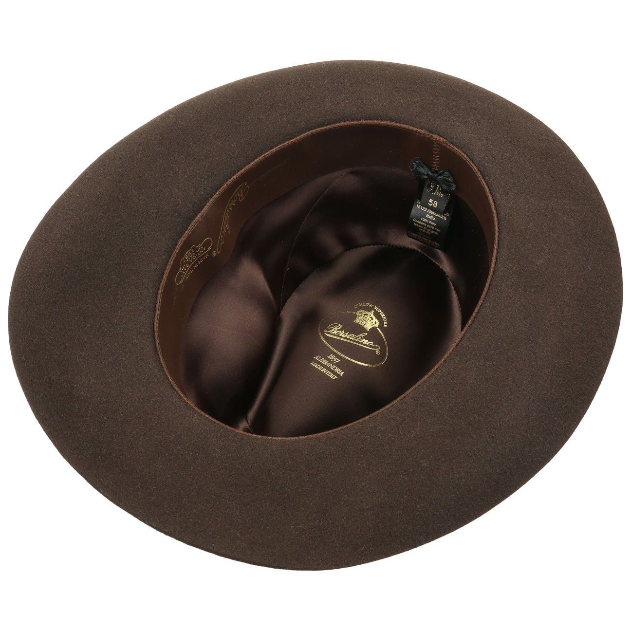Borsalino Filzhut (1-St) Fedora mit Futter, Made in Italy
