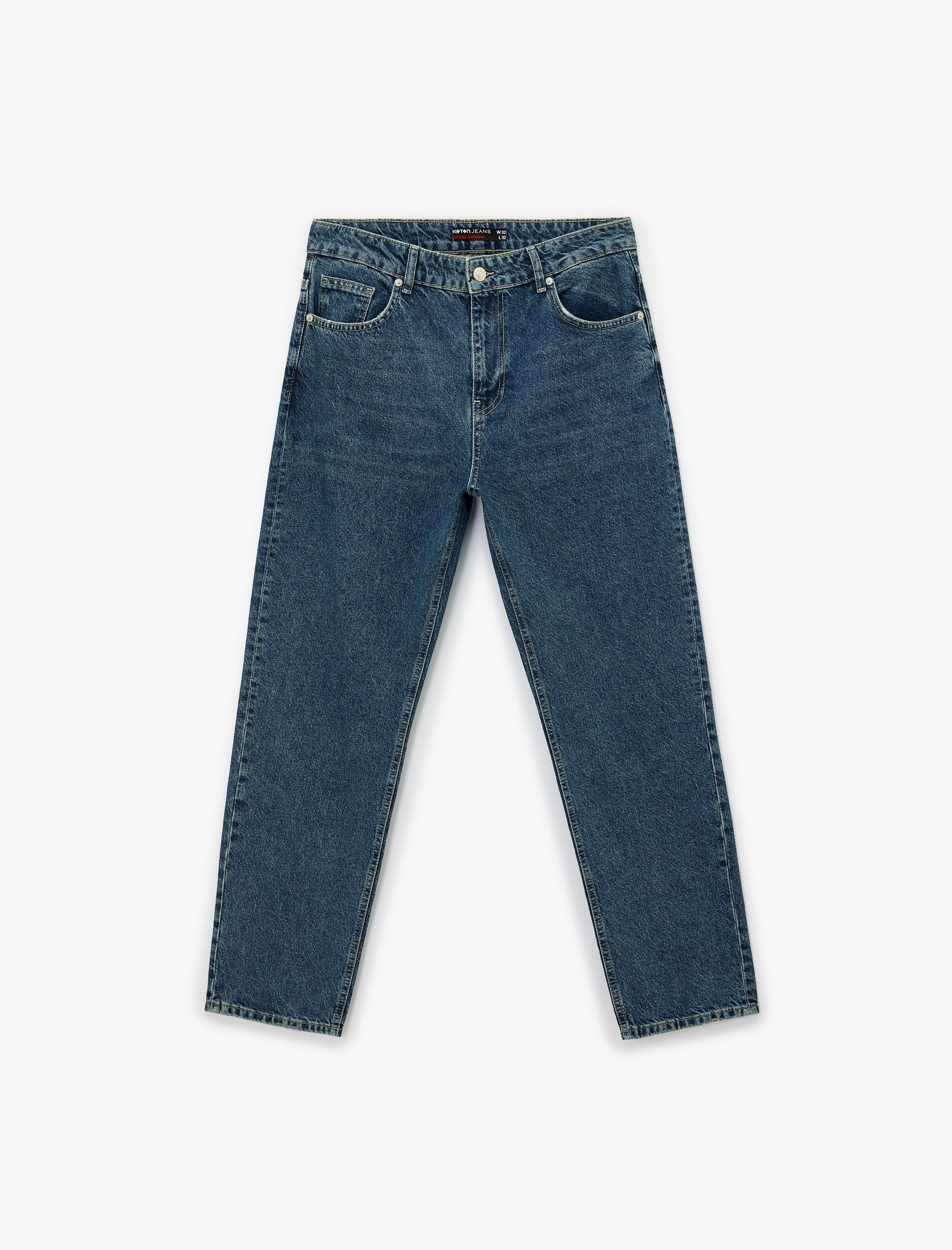 Koton Bootcut-Jeans Koton Baumwoll-Jeans Mit Vintage-Look
