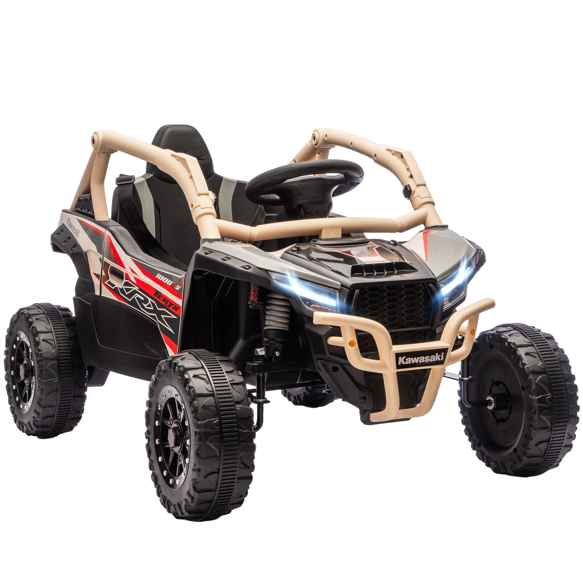 AIYAPLAY Elektro-Kinderauto Kinderauto UTV mit 2 Motorn, 2,4 GHz Fernbedienung, Belastbarkeit 30 kg, (1-tlg), für Kinder 3-8 Jahre, Gelb