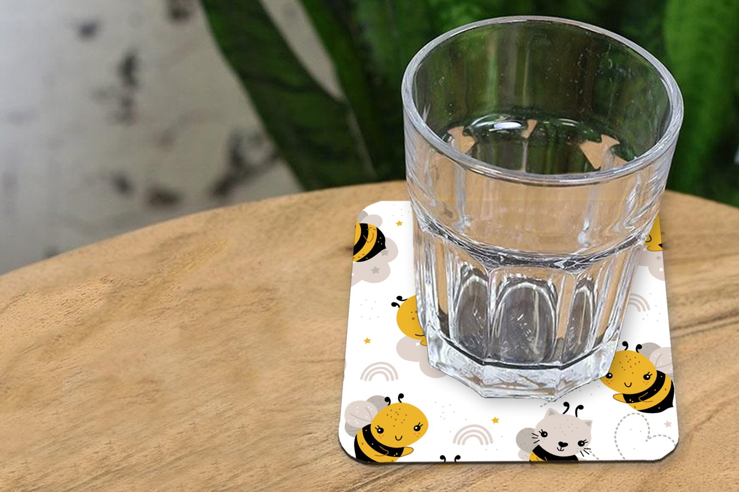 Muster Gläser, Tischuntersetzer, Untersetzer, 6-tlg., Zubehör Kawaii, - Tasse Korkuntersetzer, Glasuntersetzer, - Glasuntersetzer Bienen MuchoWow für