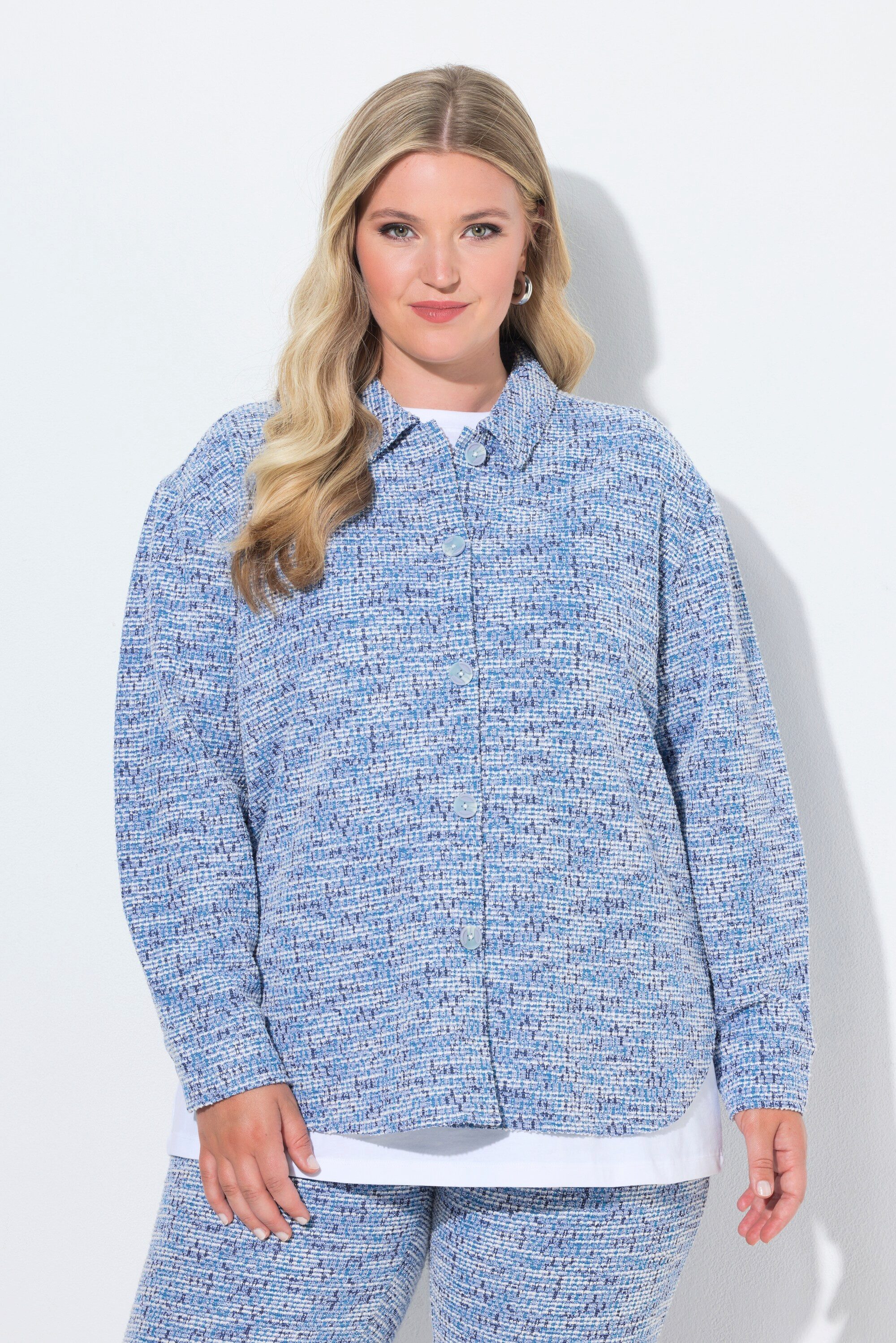 MIAMODA Hemdbluse Hemdbluse oversized Bouclé Langarm