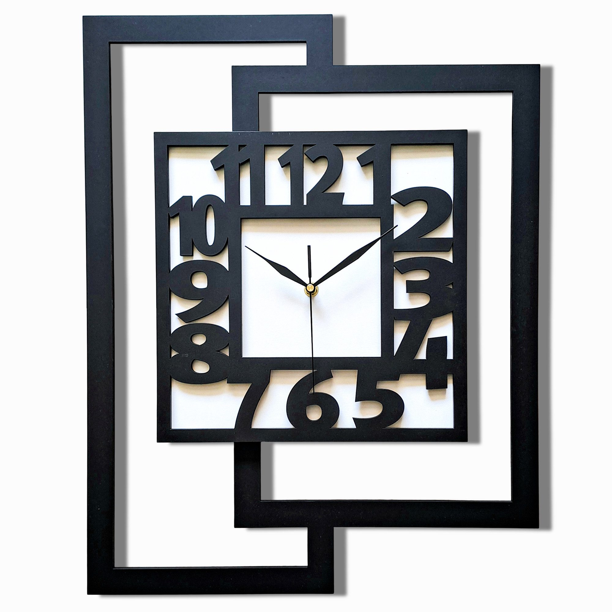 ORNAMENTI Wanduhr Grosse, moderne, geometrisch, Holz, hingucker, rechteckig günstig online kaufen
