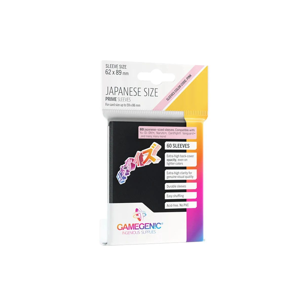 Gamegenic Sammelkarte PRIME Japanese Sized Sleeves Schwarz