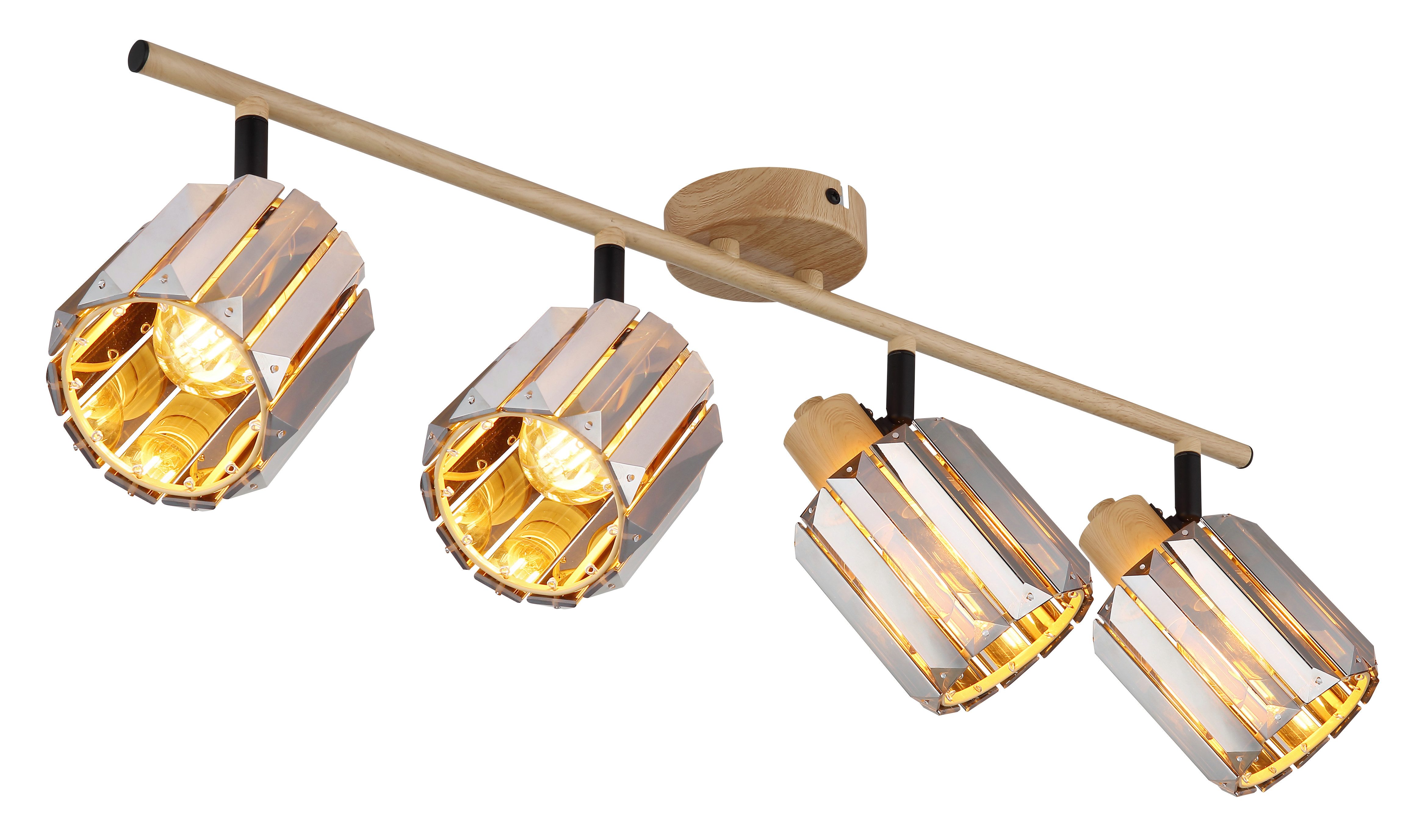 NOWA Deckenstrahler RUN, ohne Leuchtmittel, Deckenspot, Kristalle, Wohnzimmer, Flur, Essbereich