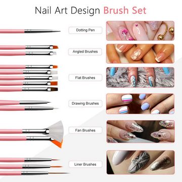 Jioson Nagellack-Set Nail Art Kit Strasssteine Dekoration,Tool Kit mit Nail Art Pinsel